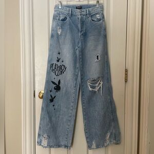 Pacsun x Playboy High Rise Wide Leg Jeans Size 27